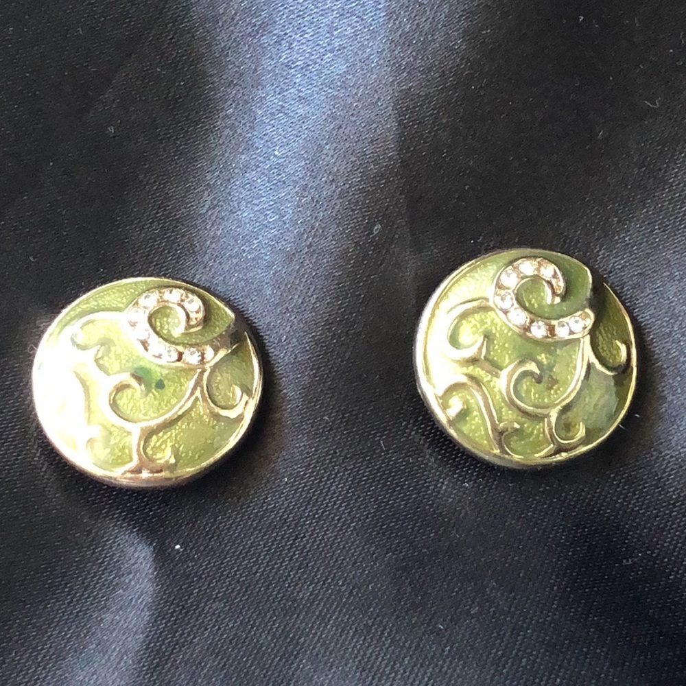 Set of Two Snap Button | Green/Gold | NWOT